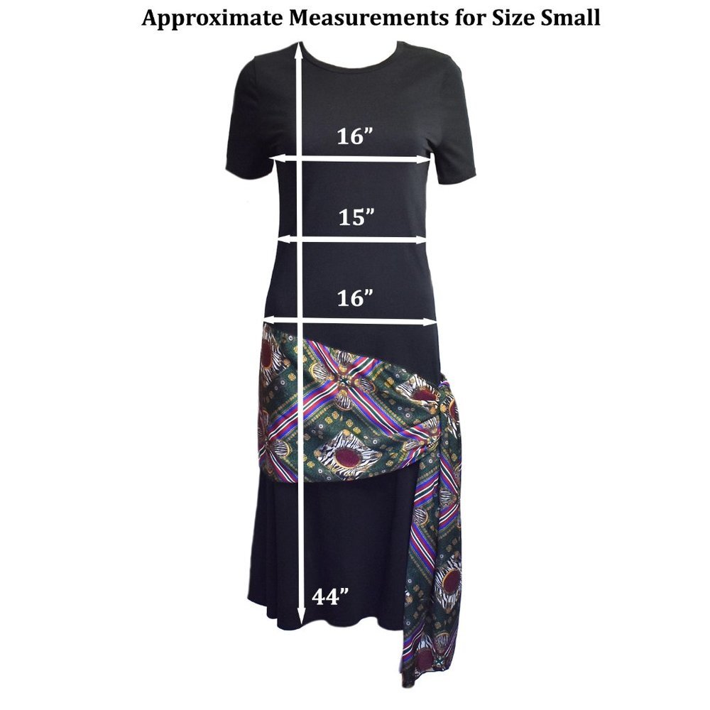 Zara Women’s Dress Black Knit Shirtdress Silk Hip Scarf Short Sleeve Size S - Picture 8 of 8